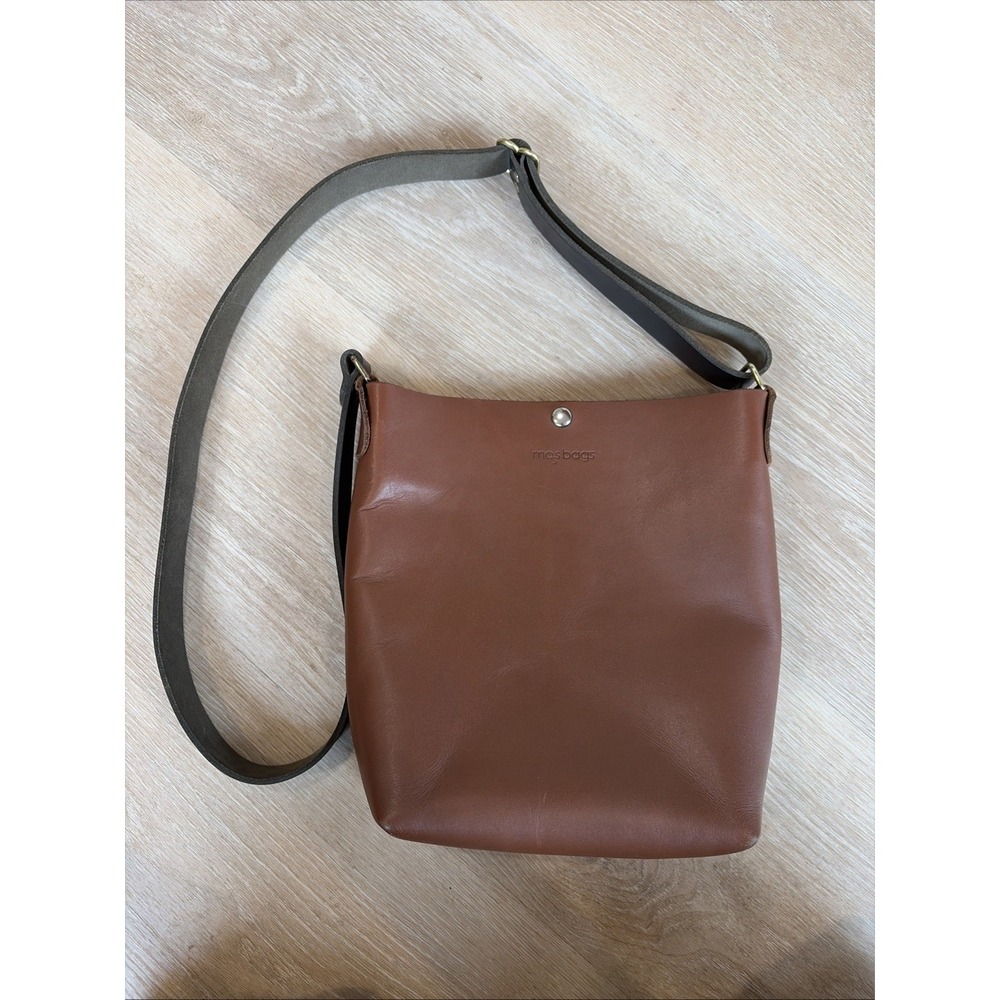 Moss Bags Parker Crossbody Bag Brown Leather Minimalist USA MSRP $145 - Picture 14 of 16